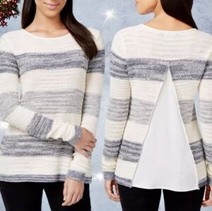 Calvin Klein Tunic Lightweight Striped Knit Sweater